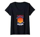 Damen NASA James Webb Space Telescope JWST Worm Logo T-Shirt mit V