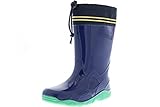 G&G Kinder Mädchen Jungen wasserdichte Gummistiefel Regenschuhe blau, Farbe:Blau, Größe:28