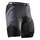 McDavid Compression HEX Padded Girdle Shorts. for Football and Other Sports. Protective Pads on Hips, Thighs and Tailbone. Integrated Cup Pocket. Youth and Adult Black