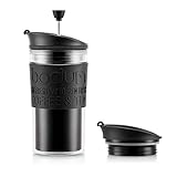 Bodum 11102-01S Travel Press Kaffeebereiter, Kunststoff, Schwarz/transparent, 8.9