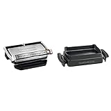 Tefal OptiGrill XL GC722D Kontaktgrill, 40 cm x 20 cm, schwarz/Edelstahl & XA7268 OptiGrill Snacking & Baking Backschale XL (passend nur für OptiGrill XL, Kapazität: 2 Liter) schw