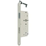 Zimmertür-Einsteckschloss Buntbart Stulpe weiß lackiert, rund, 20 x 235 mm (DIN Rechts)