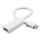 MBMT Mini DisplayPort auf HDMI weiß Tragbarer Adapter Geeignet für Apple MacBook Pro/Air, iMac, Mac Mini, Surface Pro, Lenovo, Chromebook, Monitore, Projektoren usw