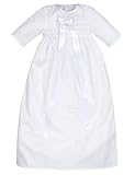 Bateo Design Baby Taufkleid aus Baumwolle Simon mit Schleife Weiß 62