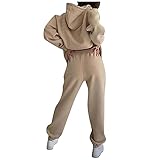 Eaylis Damen Beiläufig Trainingsanzug Set 2 Stück Hoodies Sweatshirts Sportkleidung, Jogginganzug Sportanzug Jumpsuit Trainingsanzug Overall Sport-Anzug mit Gummizugbündchen Jogger Jogging Anzug