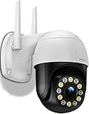 3.0MP Kabellos IP Dome Überwachungskamera Zuhause, 2K Smart WLAN POE Farbnachtsicht Aussen Kuppelkamera, Pan Tilt Sicherheitskamera mit Bewegungserkennung, Zwei-Wege-Audio, W