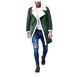 Newanna Herren Freizeitjacke Teddy Fleece Sweatjacke Lang Stehkragen Fleecejacke Herbst Winter Warm Wollmantel Weich Langarm Übergangsjacke Mit Knöpfen Wintermantel Winterjacke O