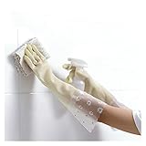 XMYINGWEI Spülhandschuhe Küche Geschirrspülhandschuhe Haushaltsgericht Waschhandschuhe Gummihandschuhe Küchenreinigungswerkzeuge Badezimmer Zubehör (Color : Yellow, Size : L)