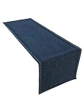 Lemos Home Tischläufer Jeans Denim Baumwolle 45x150 cm Blau Premium Q