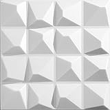 Deccart Platten 3D Polystyrol Wand Decke Paneele Wandplatten 50x50cm PYRAMIDE | 2 m², 8 Stück | w