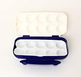 TUPPERWARE Columbus Kolumbus Eiertransportbox BLAU/WEISS Eierbox mit M