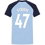 Manchester City FC - Herren Trainingstrikot aus Polyester - Offizielles Merchandise - Geschenk für Fußballfans - Himmelblau - V-Ausschnitt - Foden 47 - S