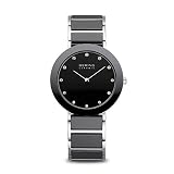 BERING Damen Analog Quarz Ceramic Collection Armbanduhr mit Edelstahl/Keramik Armband und Saphirglas 11435-749