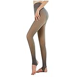 Soupliebe Damen Strumpfhosen Plüschstrümpfe Perfekt Beine Abnehmen Gefälschte Durchscheinend Warm Fleece Pantyhose -Wärmende Thermo Strumpfhose für Damen,Winter Gefüttert Leggins Halber Fuß