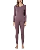 LAPASA Damen Innenfleece Thermounterwäsche Set Unterteil Oberteil Funktionsunterwäsche Midweight/mittel L41