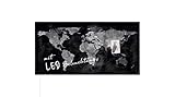 SIGEL GL409 Premium Glas-Magnetboard 91 x 46 cm mit LED-Beleuchtung, World-Map / Mag