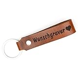 TIDERO Schlüsselanhänger Leder mit Wunschgravur personalisiert – personalisierter Wunschtext Gravur individuell – Geschenk Weihnachten für Männer Frauen Name Datum – Handmade in Germany – Wild Brow