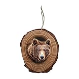 Weihnachtsbaum Deko Weihnachtsbaumschmuck Realistische Tierholzmaserung Baumloch-Anhänger-Feiertags-Dekoration DIY Weihnachtsdekoration 2021 Weihnachts-O