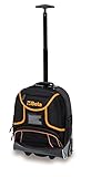 BETA C6T-2106 Werkzeugrucksack aus Hightech-Gewebe Werkzeugtasche (Rollen, Teleskopgriff, 2 herausnehmbare Werkzeugpaneele, 5 externe Funktionstaschen, PC-Innentasche, wasserfest), Schw