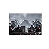 Moderne Leinwandmalerei City Industrial Building Extended Space Pictures Wall Art Posters and Prints Living Room Decor 30x40cm/11.8”x15.7” L