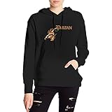 LETNNTOPE Tar-Zan Damen Hoodies-Tops Pullover Langarm Hoodies Sweatshirt Jacken, Schwarz , XXS