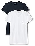 Emporio Armani Herren 111512cc717 T Shirt, Mehrfarbig (Bianco/Marine 10410), L EU