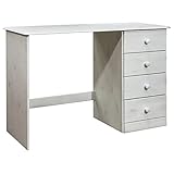 Schreibtisch mit 4 Schubladen,Schreibpult,Büroschreibtisch,Computertisch,Bürotisch,PC Tisch,Arbeitstisch,Esstisch, für Schlafzimmer,Wohnzimmer, 110x50x74 cm M