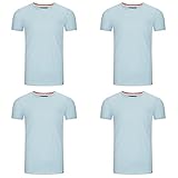 riverso Herren Basic T-Shirt 4er Pack RIVJonas Rundhals Tee Regular Kurzarm Einfarbig Organic Cotton Bio 100% Baumwolle S M L XL XXL 3XL 4XL 5XL, Größe:M, Farbe:Light Blue (19200)