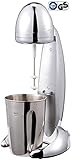 MIA ProBlend Milchshaker Eiweißshaker elektrisch 100W, 4in1 - Frappe Mixer - Milch Shaker - Cocktail Mixer - Eiweißmixer, 2 Stufen Standmixer, Milchmixer, 900ml Becher,Chrom【Testsieger - gut】