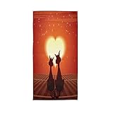 ALAZA Handtücher zum Valentinstag, Katze, Stern, Herz, Sonne, Zuhause, sehr saugfähig, super lithe Handtücher für Küche, Badezimmer (76,2 x 38,1 cm)