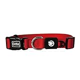 DDOXX Hundehalsband Nylon, verstellbar | viele Farben & Größen | für kleine & große Hunde | Halsband Hund Katze Welpe | Hunde-Halsbänder | Katzen-Halsband Welpen-Halsband klein | Rot, S