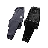 Winter Fleece Gefüttert Warme Trainingshose Herren Sherpa Futter Jogginghose Schwarz Grau Sporthose Männer Casual Basics Sweathose High Waist Fitness Hosen Kordelzug Sportlich Jogger Fleece H