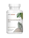 ImmuBoost ® Magnesium aus Magnesiumoxid | 180 vegane Kapseln mit 375mg reinem Magnesium | 1 Tag 1 Kapsel | Elektrolytzufuhr mit Magnesium | CO2