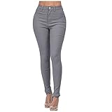 Damen Skinny Jeans Elastizität Hüftheben Jeanshose mit mittlerem Bund für Frauen Hochwertige Slim Stretch Bleistifthose Leggings Körperformung Gamaschen Freizeithose Herbst Winter Casual Straig