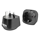 ANSMANN Reiseadapter UK - Schuko Reisestecker EU to England mit Schutzklasse 1 & 2 - Travel Adapter für Reisen nach Malediven Mauritius Seychellen Singapur Belize Hongkong Indonesien Irland V