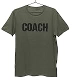 Coach T-Shirt für Herren, Siebdruck, Militär-Schwarz, Groß