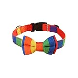 WNWL Hundekragen mit Abnehmbarer Fliege, Haustierkragen verstellbare Hundekragen mit Bogen for kleine mittelgroße Hunde oder Katzen (Size : 29-40cm)