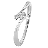 Goldmaid Damen-Ring 18 Karat 750 Weißgold Verlobungsring Solitär 1 Brillant 0,10 ct. Gr. 50 (15.9) So R3925WG75052 Schmuck