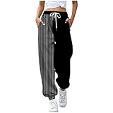 CixNy Outdoor Jogginghosen für Damen Hose Jogginghose Mädchen Teenager High Waist Stretch Loose Yogo Baggy Pants (003#Schwarz, XXL)