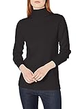 Amazon Essentials Long-Sleeve 100% Cotton Roll Neck Sweater Pullover, Schwarz, M