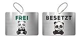 KaiserstuhlCard Magnete Türschild BESETZT FREI Schild WC Kinderzimmer Deko Anhänger Wendeschild 14,8 cm x 10,5 cm Panda Pandabär Symb