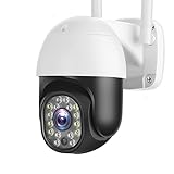 Überwachungskamera Outdoor, Auto Tracking Mini Speed Dome Kamera WiFi PTZ Überwachungskamera Farbnachtsicht CCTV Kamera IP66 Wasserdicht,5mp add 128g