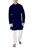 Sonisha MKP1000 Herren Kurta-Pyjama, indische traditionelle Freizeitkleidung, Shalwar Kurta-Set, marineblau, 46