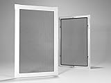 Home-Vision® Insektenschutz Fliegengitter Fenster Alu Rahmen Mückengitter Fliegenschutz in Weiß, Braun oder Dunkelblau als Selbstbausatz (Weiß, B60cm x H80cm)