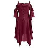 Damen Kleid Elegant, Kleider Strandkleider für Mädchen Sommerkleid Knielang Sexy Minikleid Gotisch Irregulär Rüsche Rock Cocktailkleid Business Kleider Freizeitkleider Sommer midi Brautk