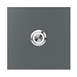 LED-Klingel basalt-grau (RAL 7012) MOCAVI Ring 500 V4A-Edelstahl Klingel-Taster, quadratisch (8,5 cm), modern, matt, deutsche Mark