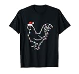 Weihnachtsmann-Huhn-LED-Licht, bunt, lustiges Weihnachts-Huhn T-S