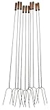 KOTARBAU® 10er Set Grillspieß 100cm extra langer Spieß mit zwei Zinken für Lagerfeuer mit Holzg