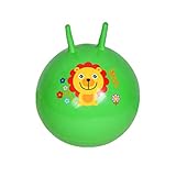 BESPORTBLE Hüpfball Kinder mit Haltegriff für Drinnen Draußen Sprungball Spaßball Hüpftier Springball Gymnastikball Soft Pilates Yoga Ball mit Löwe Tier-Motiv Grün Größe S (Zufällige Farbe)