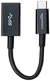 Amazon Basics - Adapterkabel, USB-Typ-C-Stecker auf USB-Buchse, USB 3.1, 1. Generation, Schw